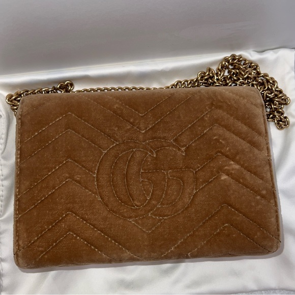 Gucci Velvet Marmont wallet chain bag - Picture 7 of 9